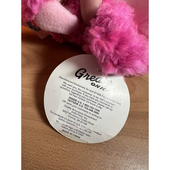 Grease on Ice Pink Poodle Plush Dog 1998 North American Tour - 8" Long - Picture 4 of 10